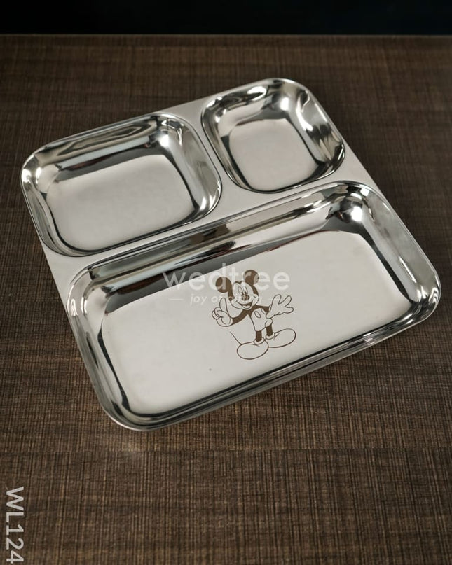 Kids Utility-Stainless Steel Thali Set-Small ( 5 To 7Yrs ) - Wl1245 Utility