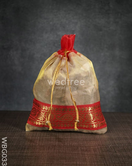 String Bag With Classic Zari(8 X 10 ) Inches - Wbg0332 Bags