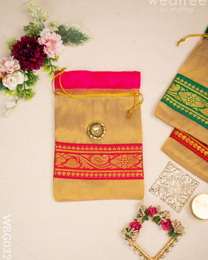 String Bag with classic Zari - WBG0327 String Bags