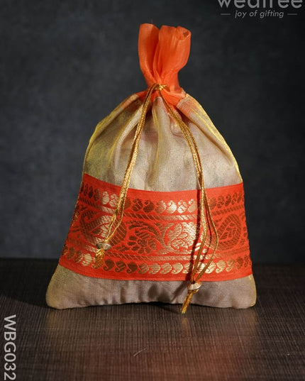 String Bag With Classic Zari - Wbg0327 Bags
