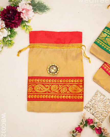 String Bag with classic Zari - WBG0327 String Bags