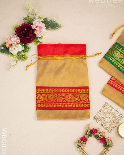 String Bag with classic Zari - WBG0327 String Bags
