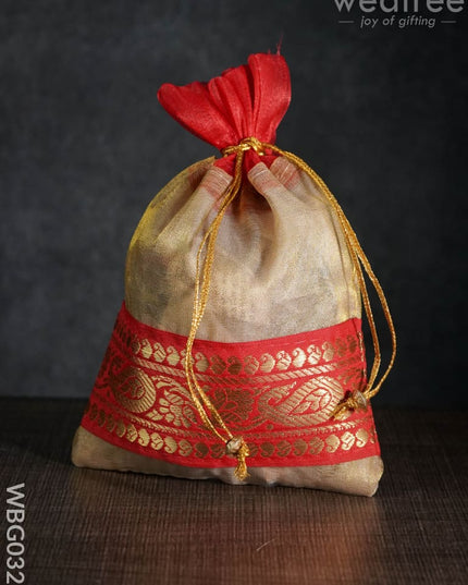 String Bag With Classic Zari - Wbg0327 Bags