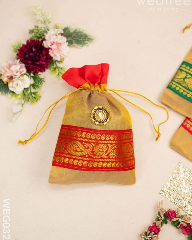 String Bag with classic Zari - WBG0327 String Bags