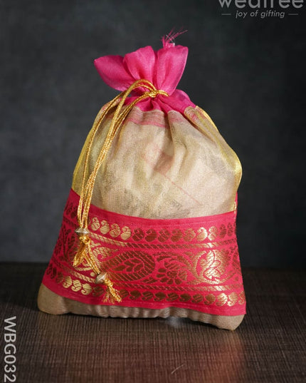 String Bag With Classic Zari - Wbg0327 Bags
