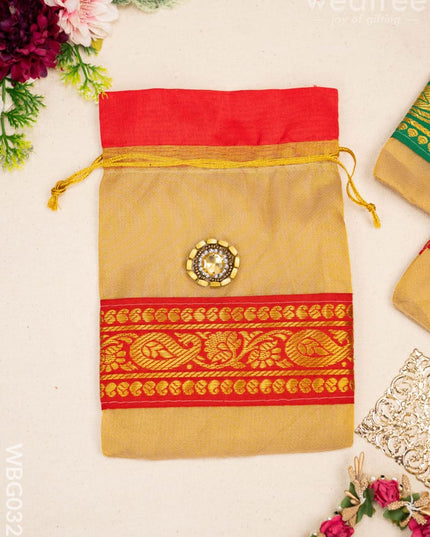 String Bag with classic Zari - WBG0327 String Bags