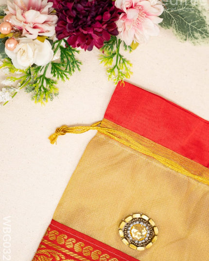 String Bag with classic Zari - WBG0327 String Bags