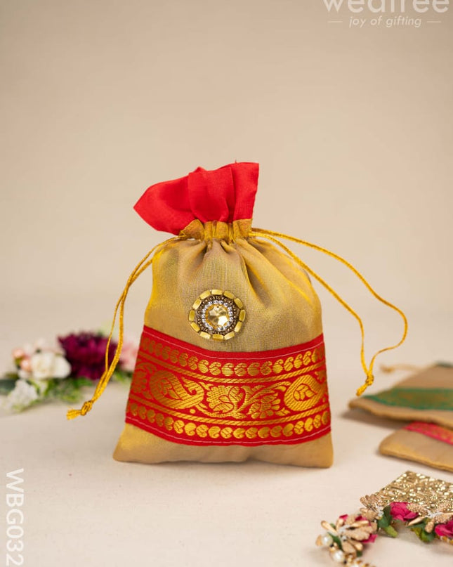 String Bag with classic Zari - WBG0327 String Bags