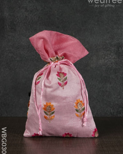 String Bag With Floral Embroidery - Wbg0307 Bags