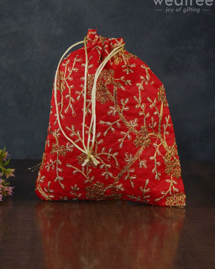 String Bag With Floral Embroidery - Wbg0947 Bags