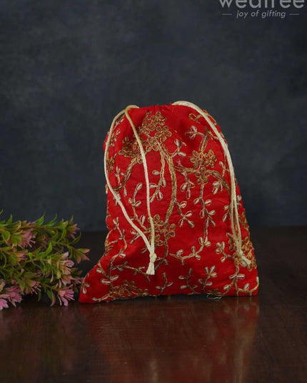 String Bag With Floral Embroidery - Wbg0947 Bags