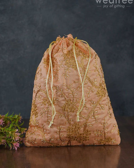 String Bag With Floral Embroidery - Wbg0947 Bags
