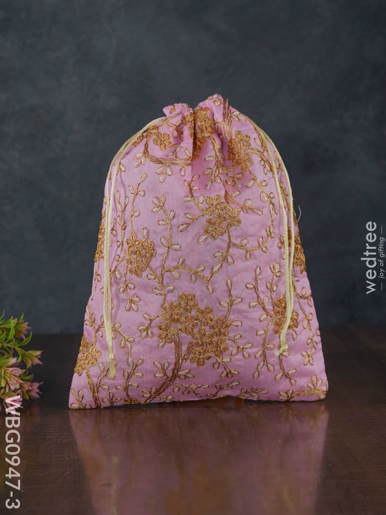 String Bag With Floral Embroidery - Wbg0947 Big Bags