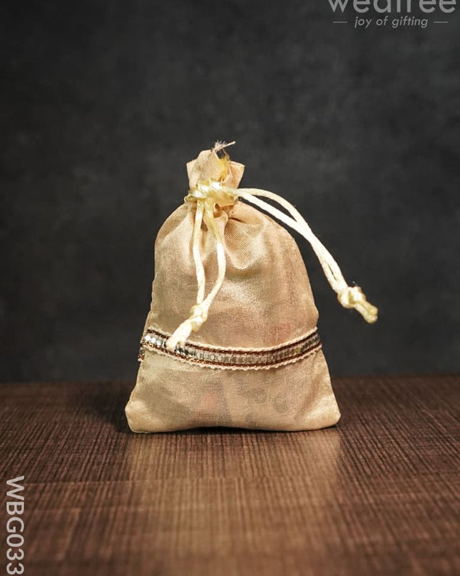 String Bag With Lace -3 X 4Inches - Wbg0338 Bags