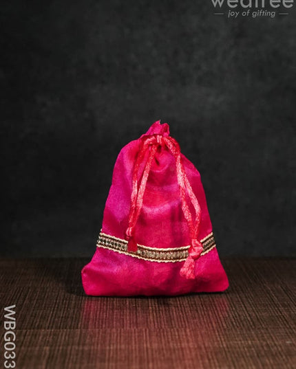String Bag With Lace -3 X 4Inches - Wbg0338 Bags