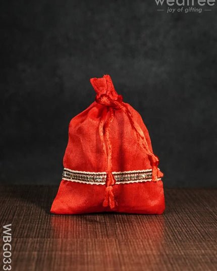 String Bag With Lace -3 X 4Inches - Wbg0338 Bags