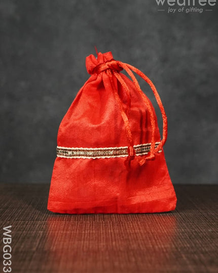String Bag With Lace -4 X 5Inches - Wbg0339 Bags