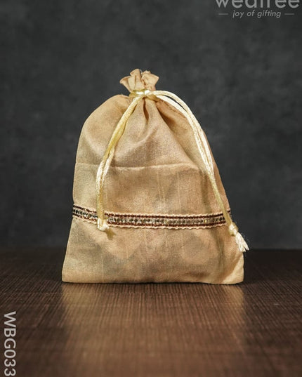 String Bag With Lace -4 X 5Inches - Wbg0339 Bags