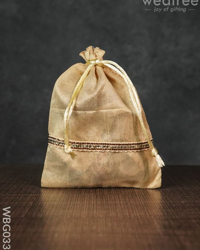 String Bag With Lace -4 X 5Inches - Wbg0339 Bags