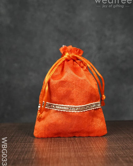 String Bag With Lace -4 X 5Inches - Wbg0339 Bags