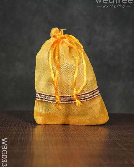 String Bag With Lace -4 X 5Inches - Wbg0339 Bags