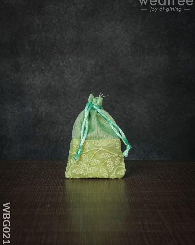 String Bag With Mango Design Embroidery - 3 X 4 Inches Wbg0212 Bags