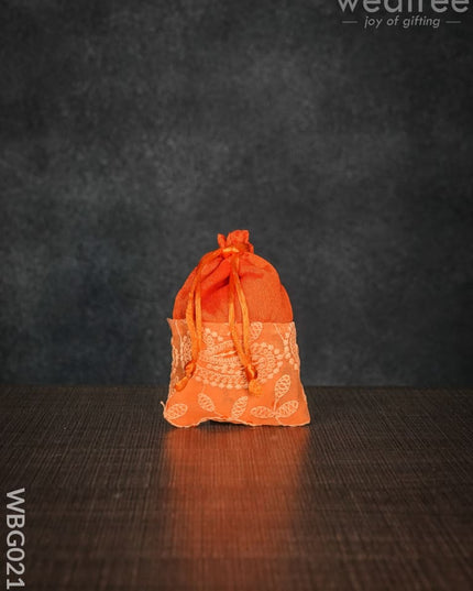 String Bag With Mango Design Embroidery - 3 X 4 Inches Wbg0212 Bags