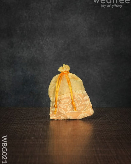 String Bag With Mango Design Embroidery - 3 X 4 Inches Wbg0212 Bags