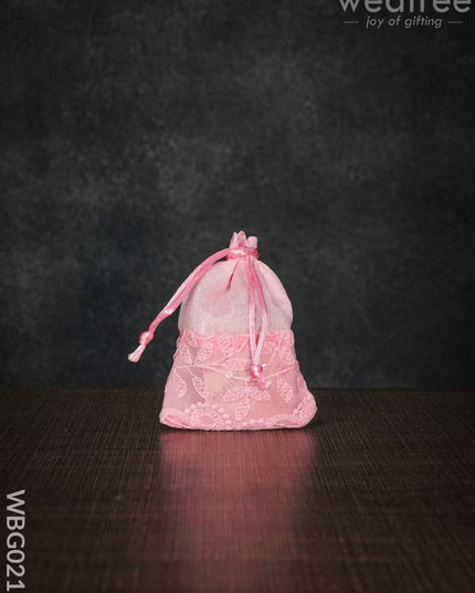 String Bag With Mango Design Embroidery - 3 X 4 Inches Wbg0212 Bags