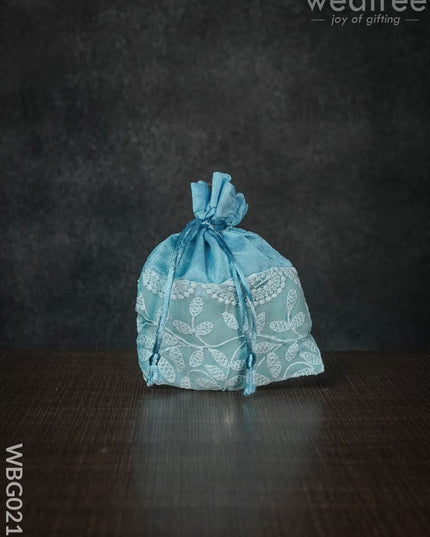 String Bag With Mango Design Embroidery - 4 X 5 Inches Wbg0213 Bags