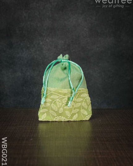 String Bag With Mango Design Embroidery - 4 X 5 Inches Wbg0213 Bags