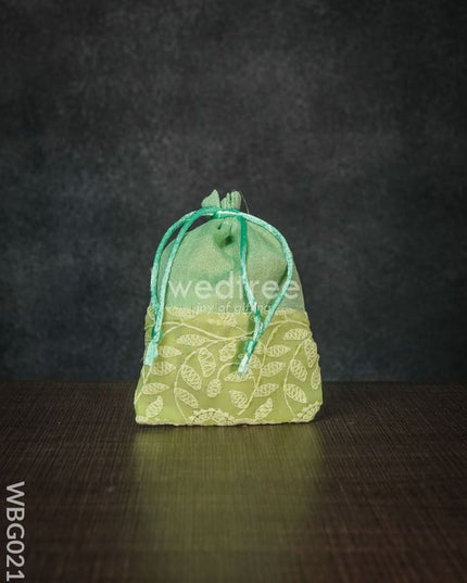 String Bag With Mango Design Embroidery - 4 X 5 Inches Wbg0213 Bags