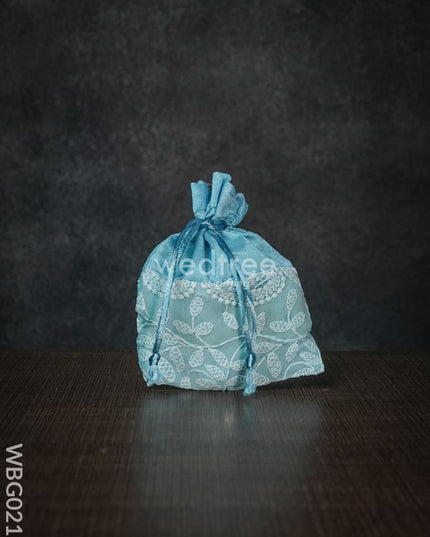 String Bag With Mango Design Embroidery - 4 X 5 Inches Wbg0213 Bags