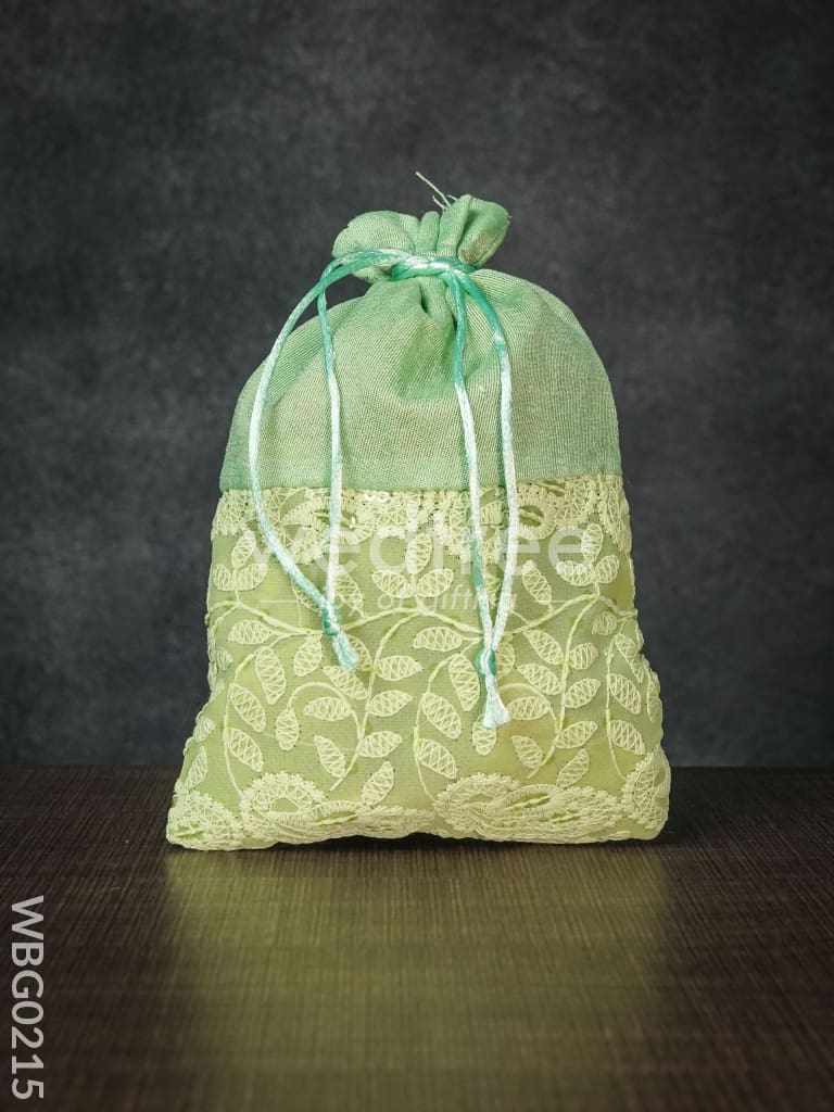 String Bag With Mango Design Embroidery -6 X 9 Inches - Wbg0215 Bags