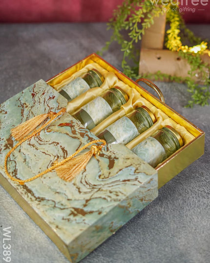 Suitcase Dry Fruit Box With 4 Glass Jars - Wl3898