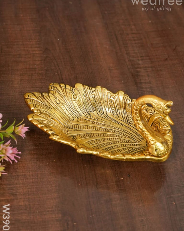 White Metal Swan Bowl - W3907 Utility Return Gifts