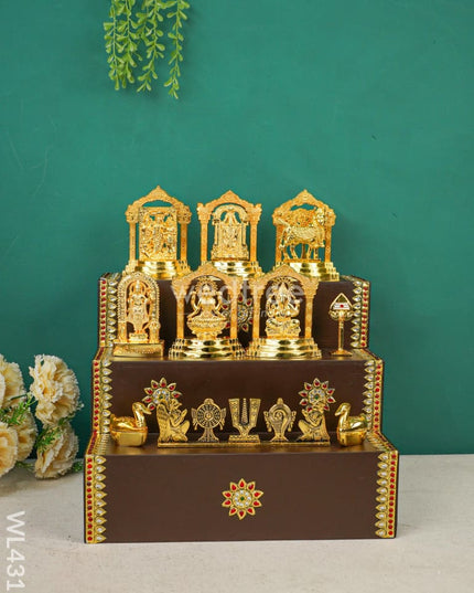 Swarna Golu 2 - Tanjore Painted Padi & Zinc Alloy Murtis Wl4317