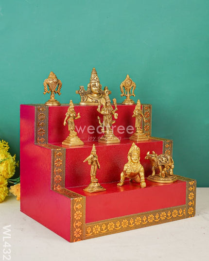 Swarna Golu 3 - Meenakari Padi & Brass Idols Wl4326