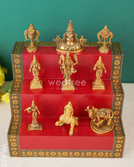 Swarna Golu 3 - Meenakari Padi & Brass Idols Wl4326