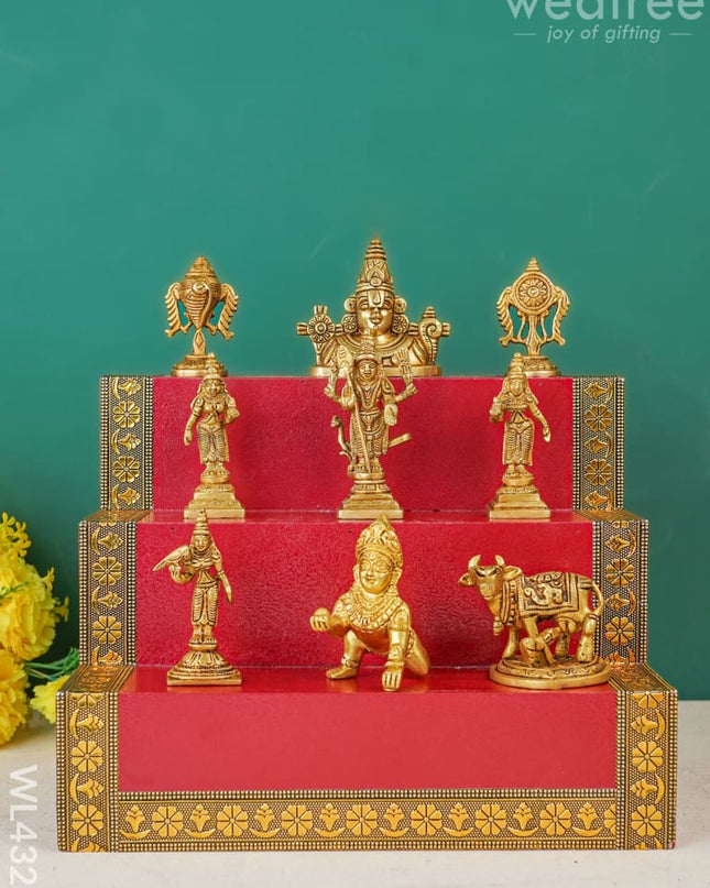 Swarna Golu 3 - Meenakari Padi & Brass Idols Wl4326