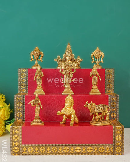 Swarna Golu 3 - Meenakari Padi & Brass Idols Wl4326