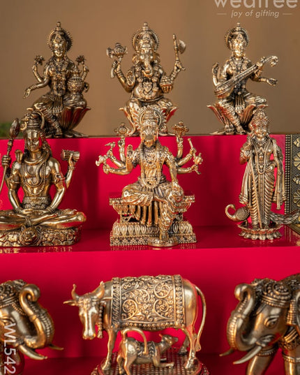 Swarna Golu 3 Step - Gold Oxidized Golu Padi & Brass Antique Idols - WL5422 - Swarna Golu