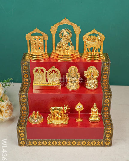 Swarna Golu 4 - Gold Oxidized Padi & Zinc Alloy Murtis Wl4369