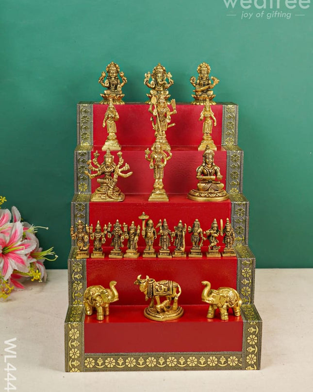 Swarna Golu 5 - Gold Oxidized Padi & Brass Idols Wl4444
