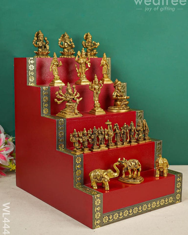 Swarna Golu 5 - Gold Oxidized Padi & Brass Idols Wl4444