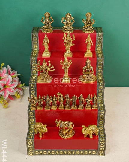 Swarna Golu 5 - Gold Oxidized Padi & Brass Idols Wl4444