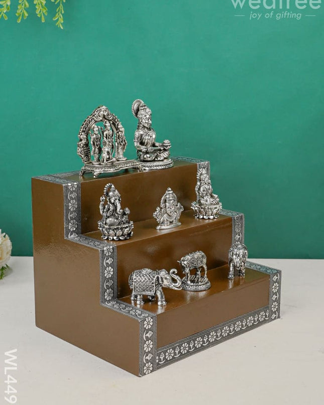 Swarna Golu 6 - Silver Oxidized Padi & Antique Idols Wl4497