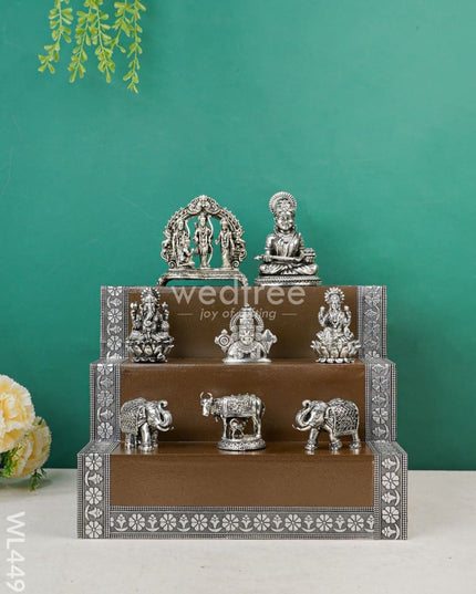 Swarna Golu 6 - Silver Oxidized Padi & Antique Idols Wl4497