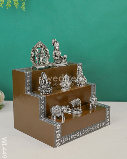 Swarna Golu 6 - Silver Oxidized Padi & Antique Idols Wl4497
