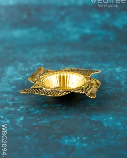 Swastik Diya - Gold - WBG2094-1 - White Metal Diya RG